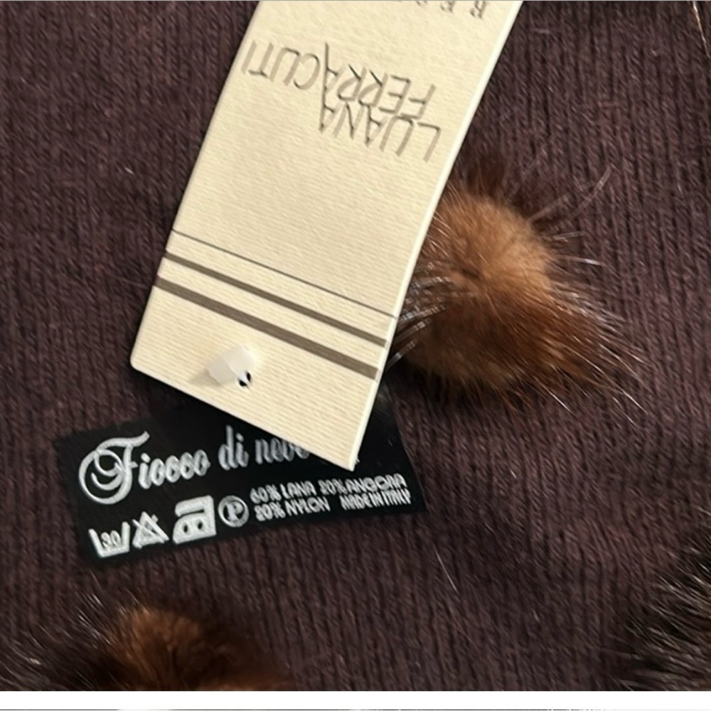 Angora Wool Scarf with matching gloves